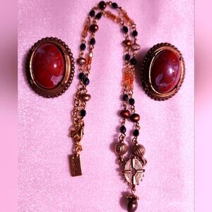 YSL Moroccan Baroque Pearl Vtg Necklace & Susan Michaels San Francisco Earrings